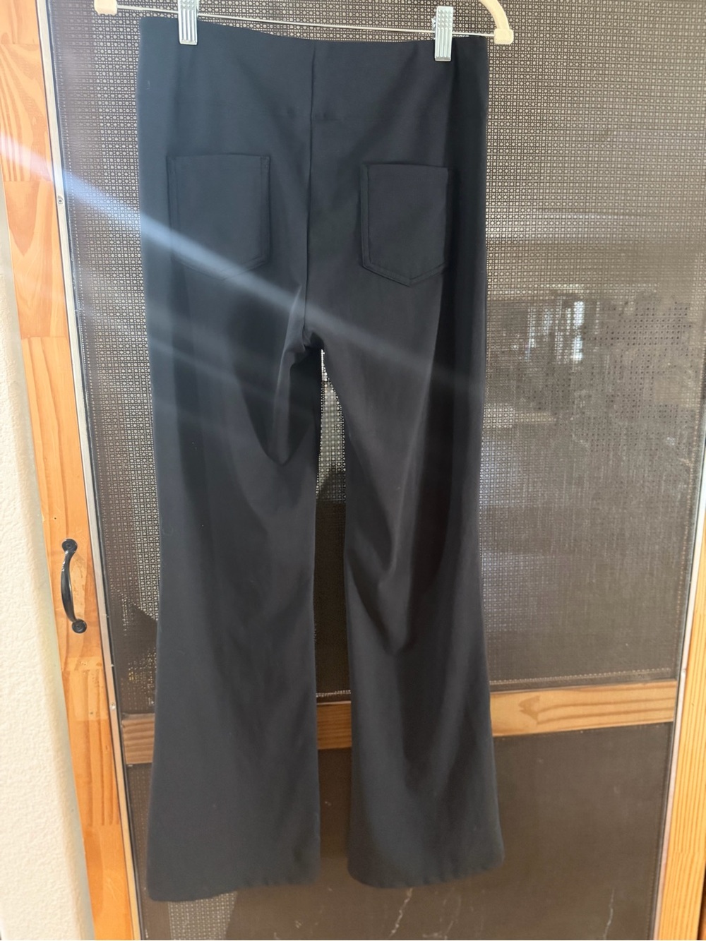 Black womens Stretchy Flare “dress” Pants